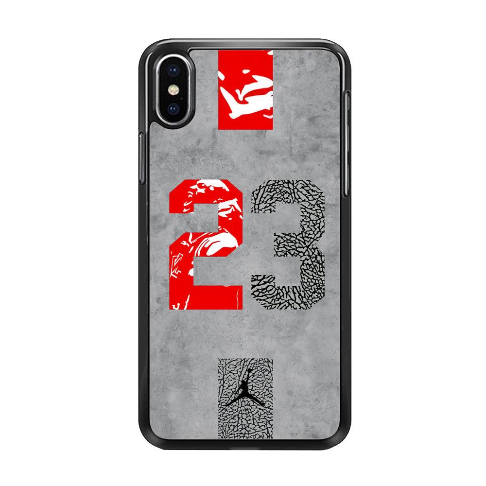 Air Jordan Great 23 iPhone XS MAX Case-Rubber Black (2D Case)-Oxvistore