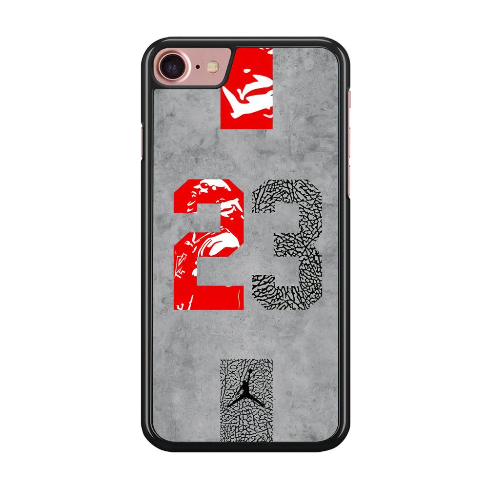 Air Jordan Great 23 iPhone 8 Case-Rubber Black (2D Case)-Oxvistore