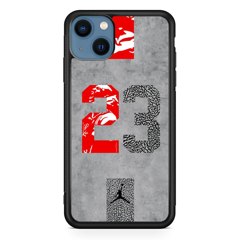 Air Jordan Great 23 iPhone 15 Case-Rubber Black (2D Case)-Oxvistore