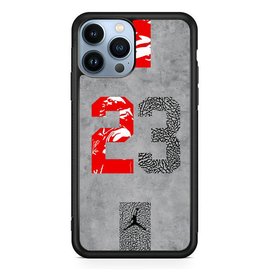 Air Jordan Great 23 iPhone 14 Pro Case-Rubber Black (2D Case)-Oxvistore