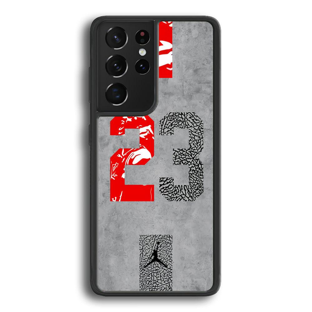 Air Jordan Great 23 Samsung Galaxy S21 Ultra Case-Rubber Black (2D Case)-Oxvistore