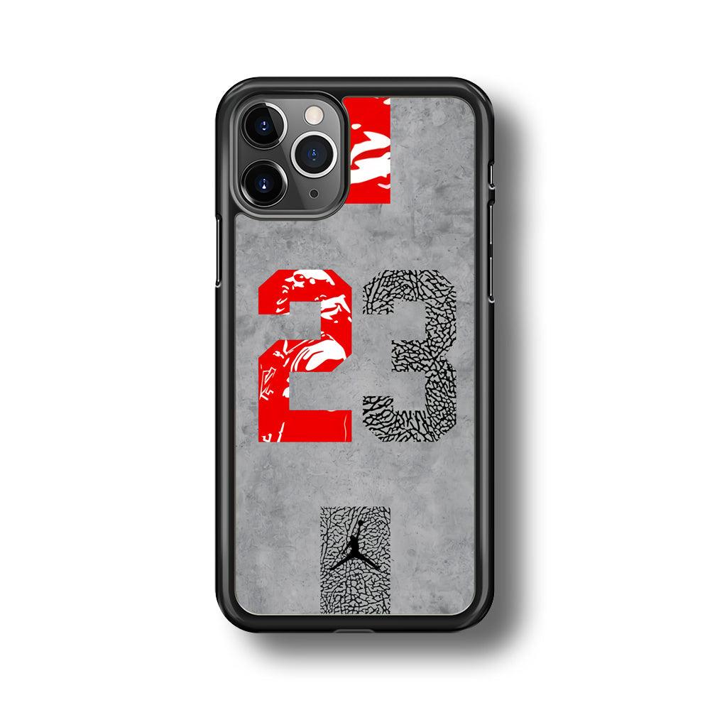Air Jordan Great 23 iPhone 11 Pro Max Case-Rubber Black (2D Case)-Oxvistore