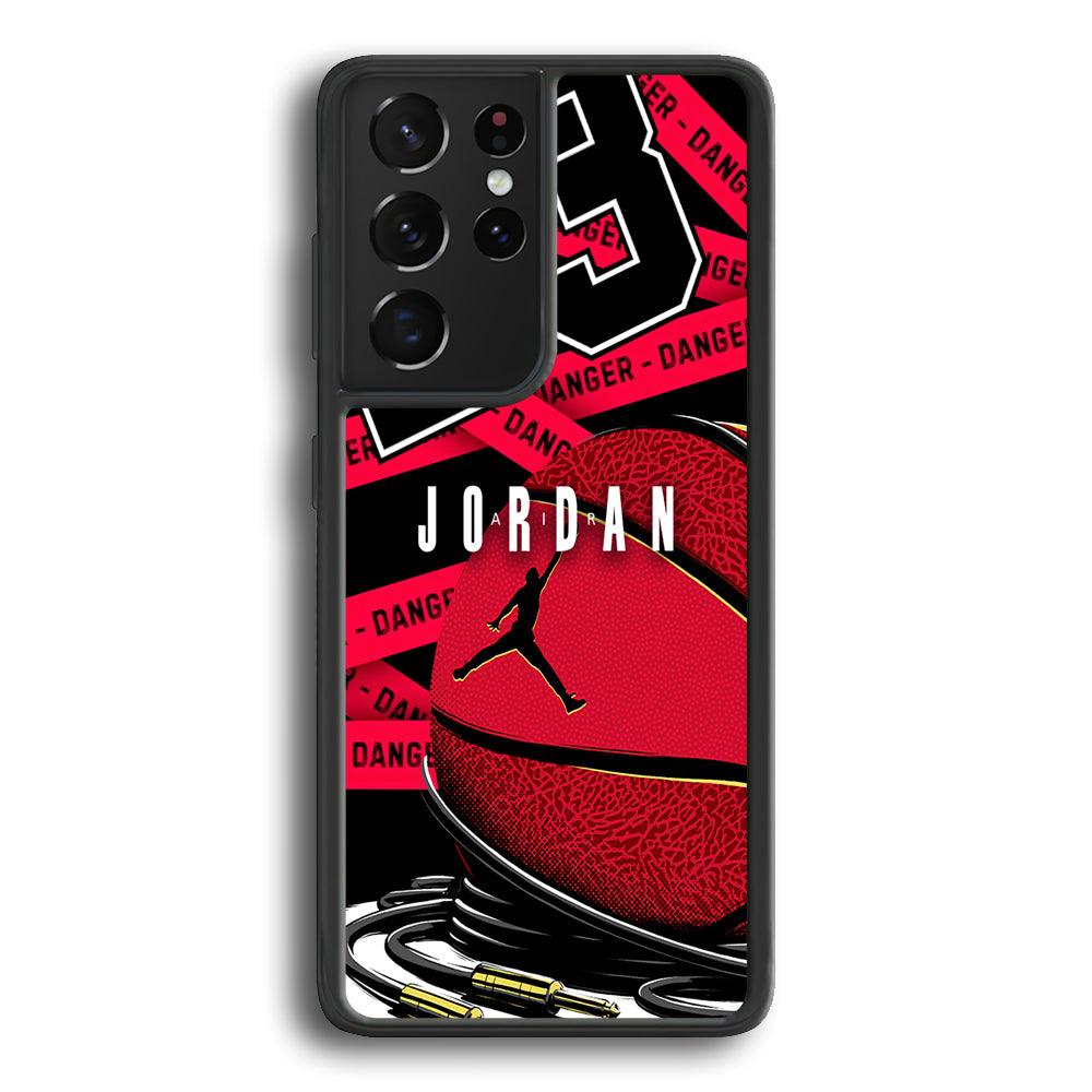 Air Jordan Hopefulness Ball Samsung Galaxy S21 Ultra Case-Rubber Black (2D Case)-Oxvistore