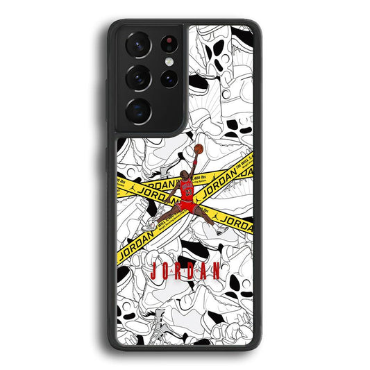 Air Jordan Jump and Fly Samsung Galaxy S22 Ultra Case-Rubber Black (2D Case)-Oxvistore