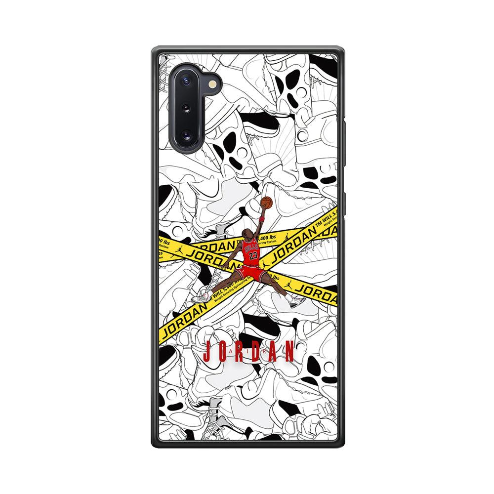 Air Jordan Jump and Fly Samsung Galaxy Note 10 Case-Rubber Black (2D Case)-Oxvistore