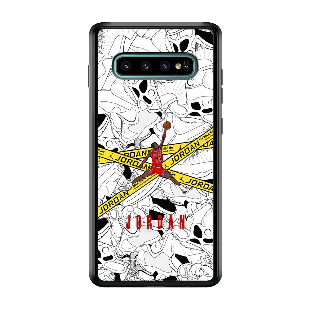 Air Jordan Jump and Fly Samsung Galaxy S10 Case-Rubber Black (2D Case)-Oxvistore