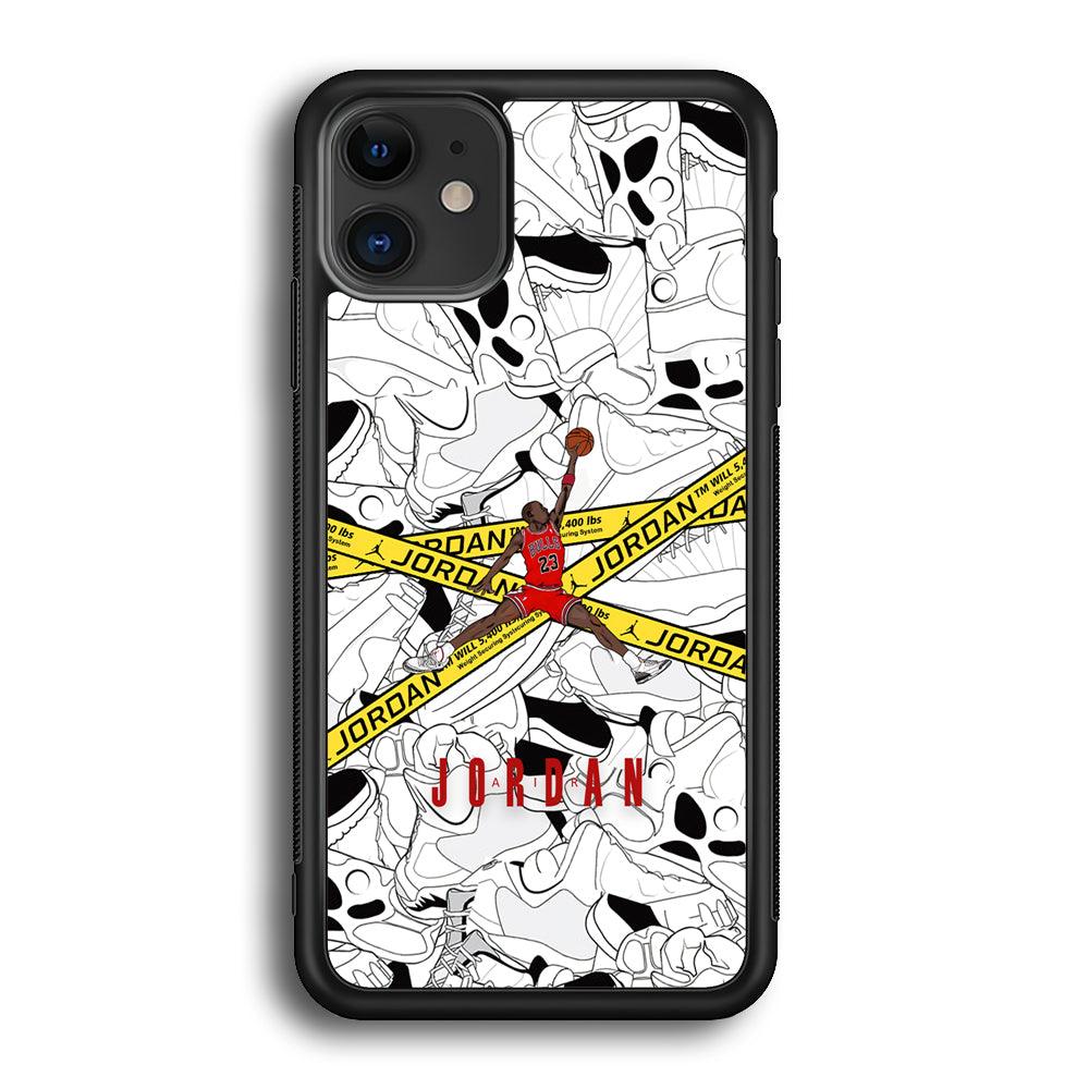 Air Jordan Jump and Fly iPhone 12 Case-Rubber Black (2D Case)-Oxvistore