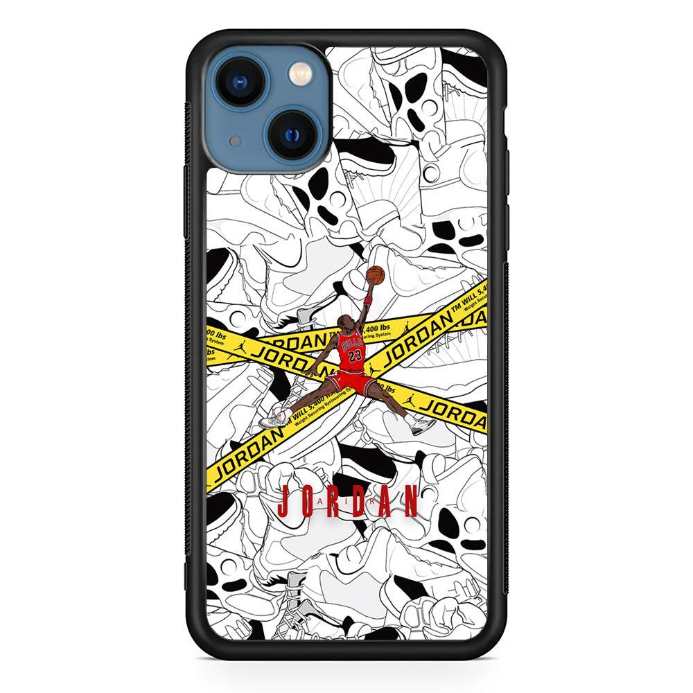Air Jordan Jump and Fly iPhone 14 Case-Rubber Black (2D Case)-Oxvistore