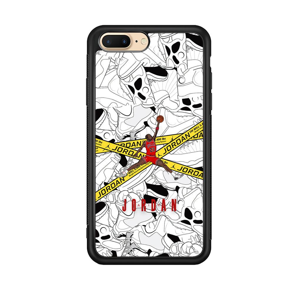 Air Jordan Jump and Fly iPhone 7 plus Case-Rubber Black (2D Case)-Oxvistore