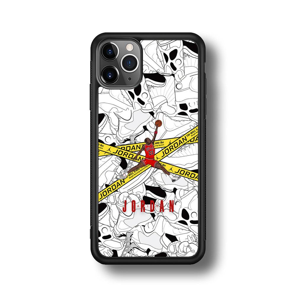 Air Jordan Jump and Fly iPhone 11 Pro Max Case-Rubber Black (2D Case)-Oxvistore