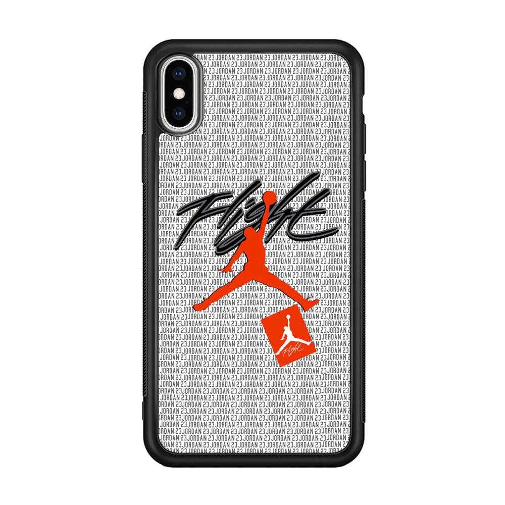 Air Jordan Keep The Flight iPhone XS Case-Rubber Black (2D Case)-Oxvistore