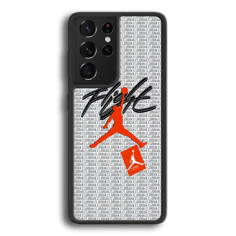Air Jordan Keep The Flight Samsung Galaxy S23 Ultra Case-Rubber Black (2D Case)-Oxvistore