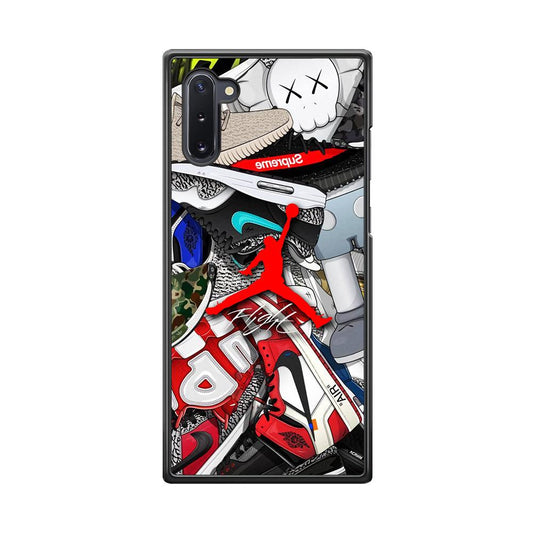 Air Jordan Leader of Layer Samsung Galaxy Note 10 Case-Rubber Black (2D Case)-Oxvistore