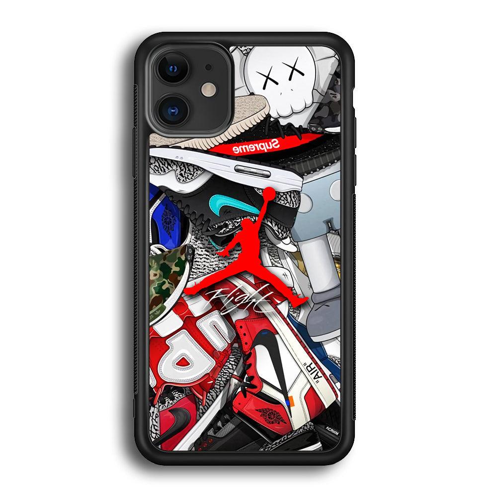 Air Jordan Leader of Layer iPhone 12 Case-Rubber Black (2D Case)-Oxvistore
