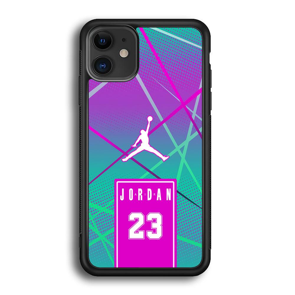 Air Jordan Light of The Year iPhone 12 Case-Rubber Black (2D Case)-Oxvistore