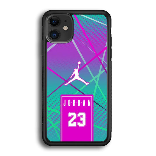 Air Jordan Light of The Year iPhone 12 Case-Rubber Black (2D Case)-Oxvistore