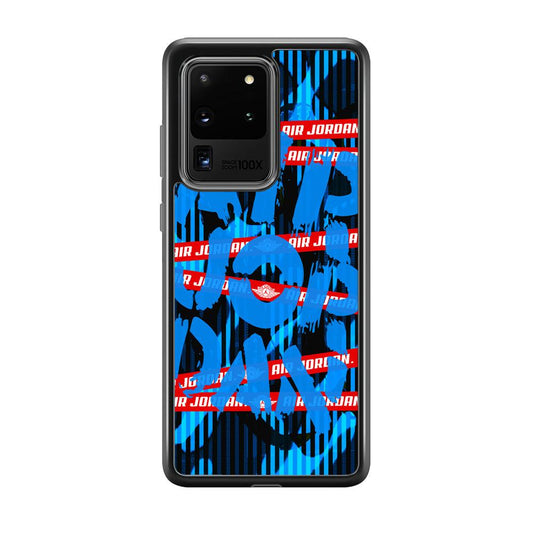 Air Jordan Line Under Water Samsung Galaxy S20 Ultra Case-Rubber Black (2D Case)-Oxvistore