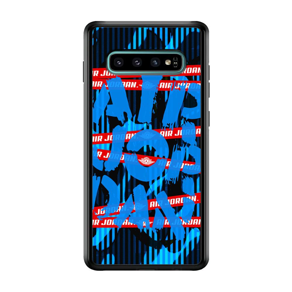 Air Jordan Line Under Water Samsung Galaxy S10 Case-Rubber Black (2D Case)-Oxvistore