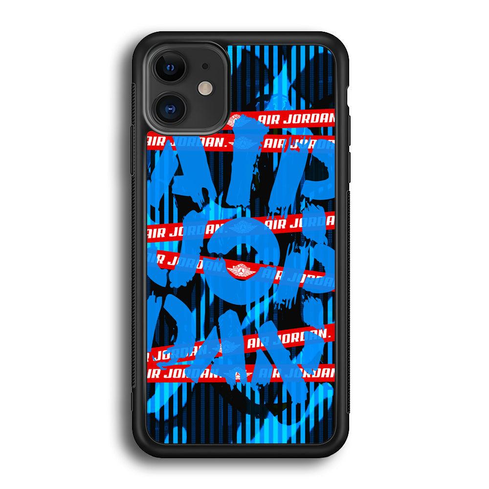 Air Jordan Line Under Water iPhone 11 Case-Rubber Black (2D Case)-Oxvistore
