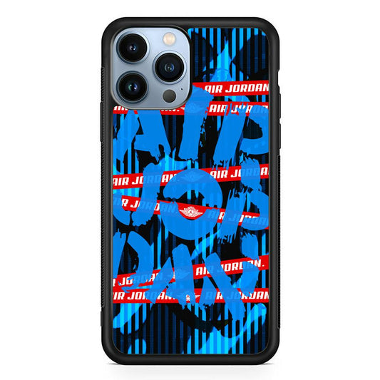 Air Jordan Line Under Water iPhone 13 Pro Max Case-Rubber Black (2D Case)-Oxvistore