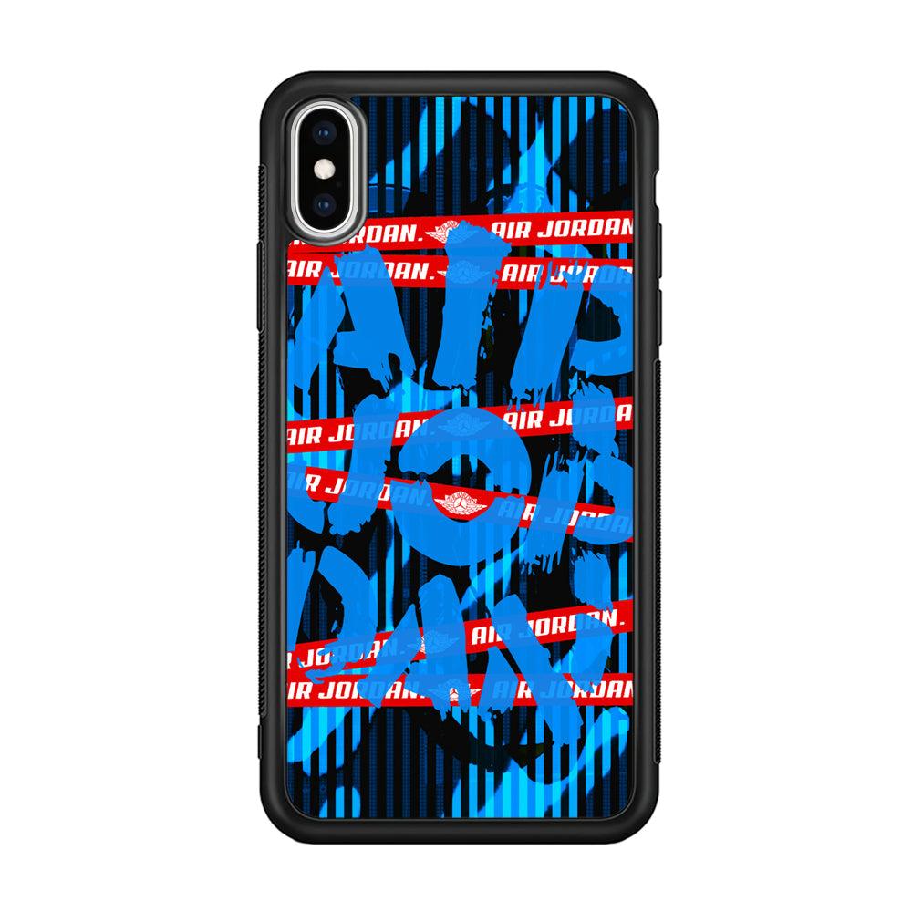 Air Jordan Line Under Water iPhone XS Case-Rubber Black (2D Case)-Oxvistore