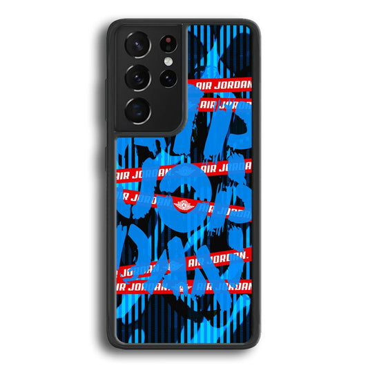 Air Jordan Line Under Water Samsung Galaxy S23 Ultra Case-Rubber Black (2D Case)-Oxvistore