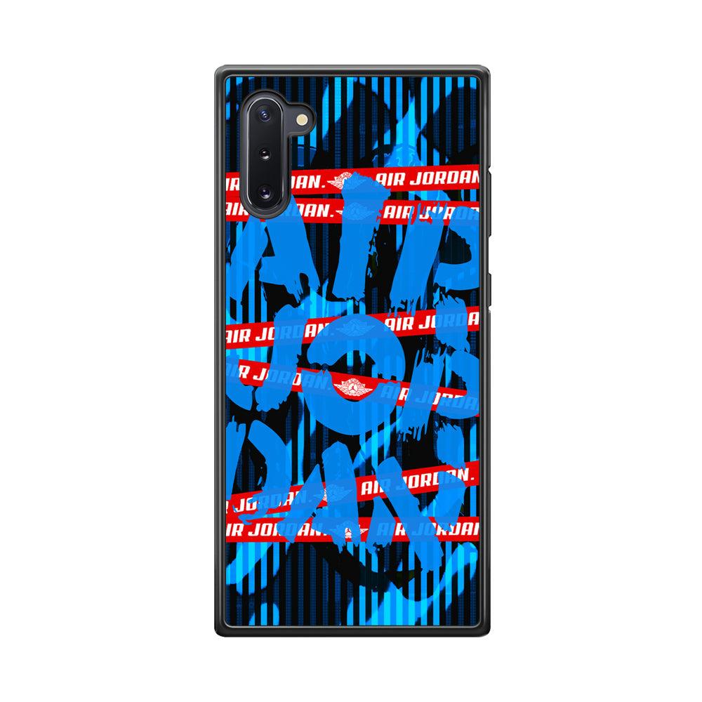 Air Jordan Line Under Water Samsung Galaxy Note 10 Case-Rubber Black (2D Case)-Oxvistore