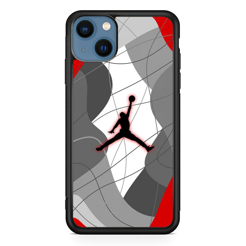Air Jordan Line of Tradition iPhone 13 Case-Rubber Black (2D Case)-Oxvistore