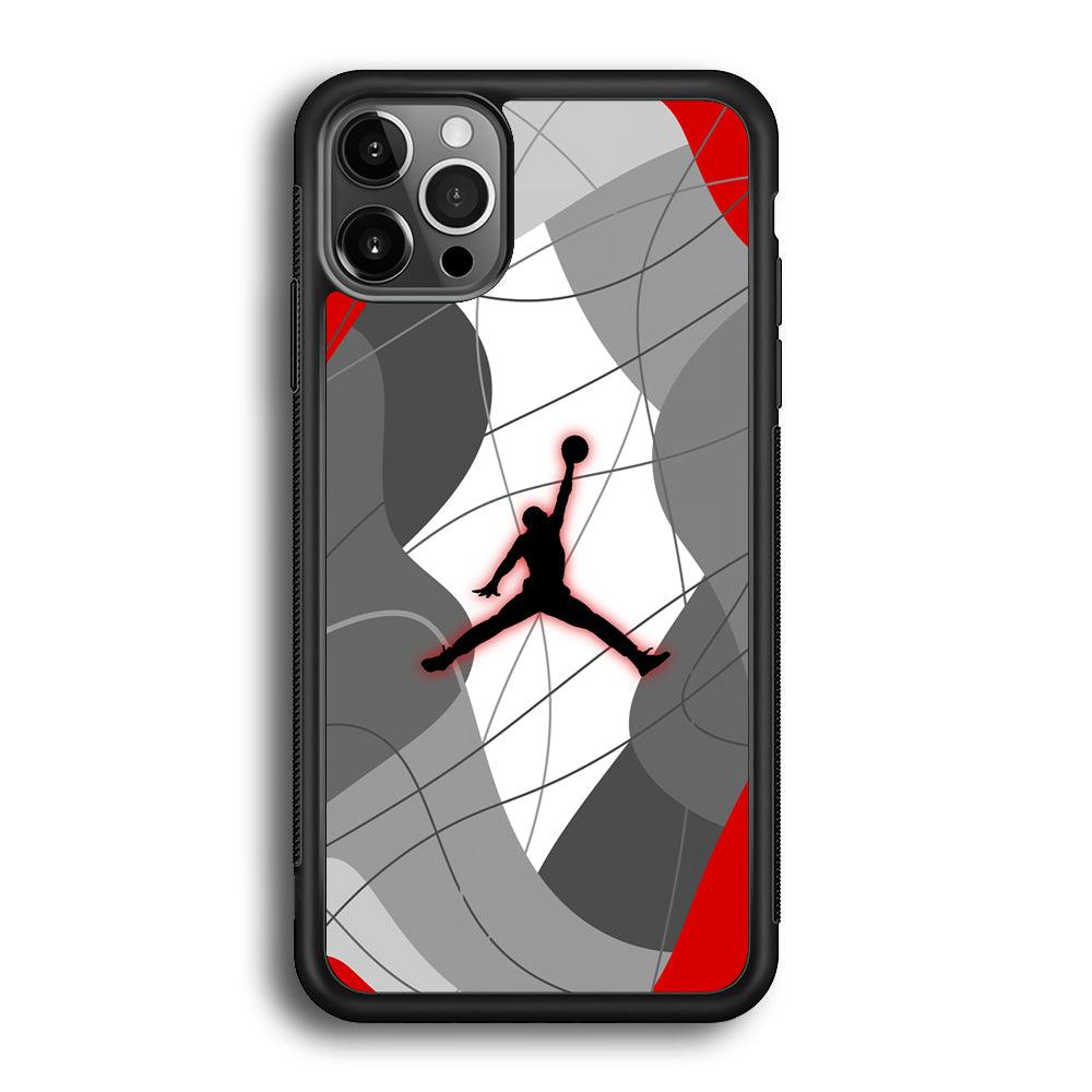 Air Jordan Line of Tradition iPhone 12 Pro Max Case-Rubber Black (2D Case)-Oxvistore
