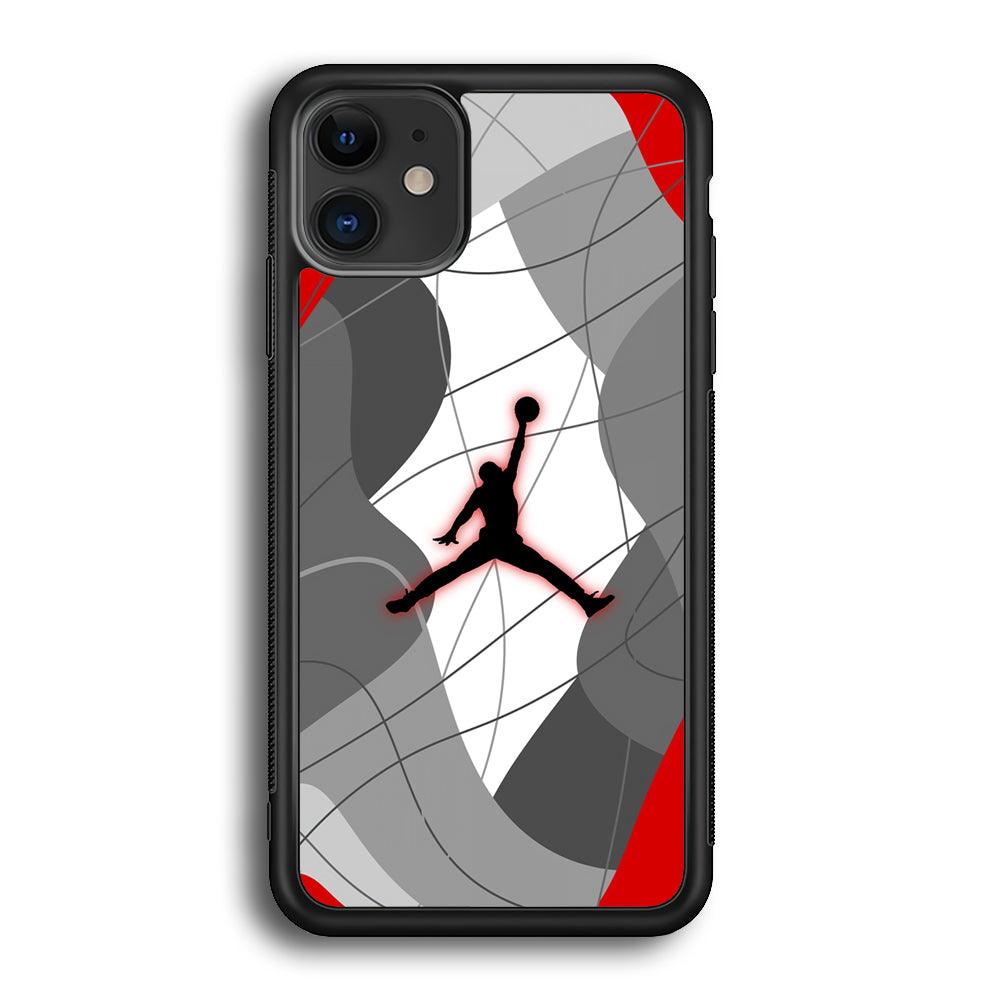 Air Jordan Line of Tradition iPhone 12 Case-Rubber Black (2D Case)-Oxvistore