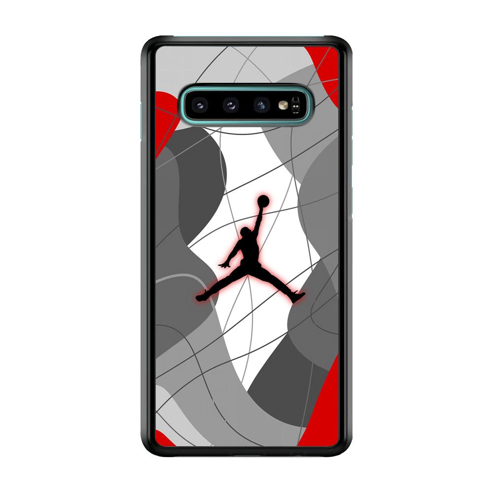 Air Jordan Line of Tradition Samsung Galaxy S10 Plus Case-Rubber Black (2D Case)-Oxvistore