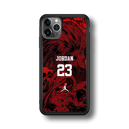 Air Jordan Lion Inside of Mind iPhone 11 Pro Max Case-Rubber Black (2D Case)-Oxvistore