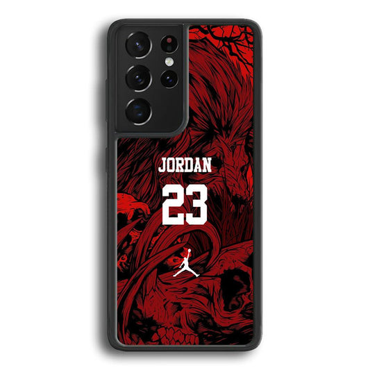 Air Jordan Lion Inside of Mind Samsung Galaxy S21 Ultra Case-Rubber Black (2D Case)-Oxvistore