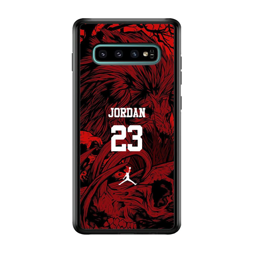 Air Jordan Lion Inside of Mind Samsung Galaxy S10 Case-Rubber Black (2D Case)-Oxvistore