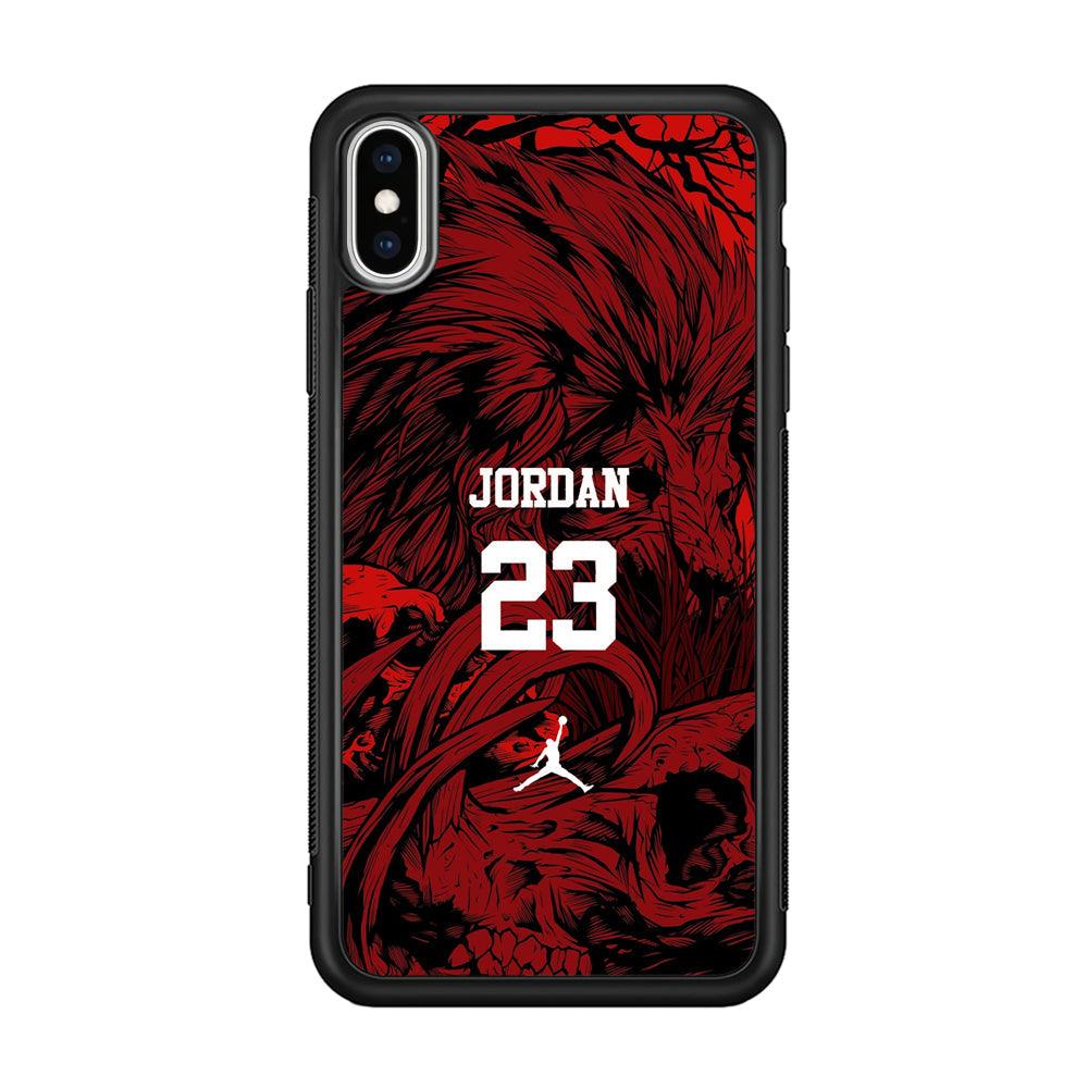 Air Jordan Lion Inside of Mind iPhone Xs Max Case-Rubber Black (2D Case)-Oxvistore