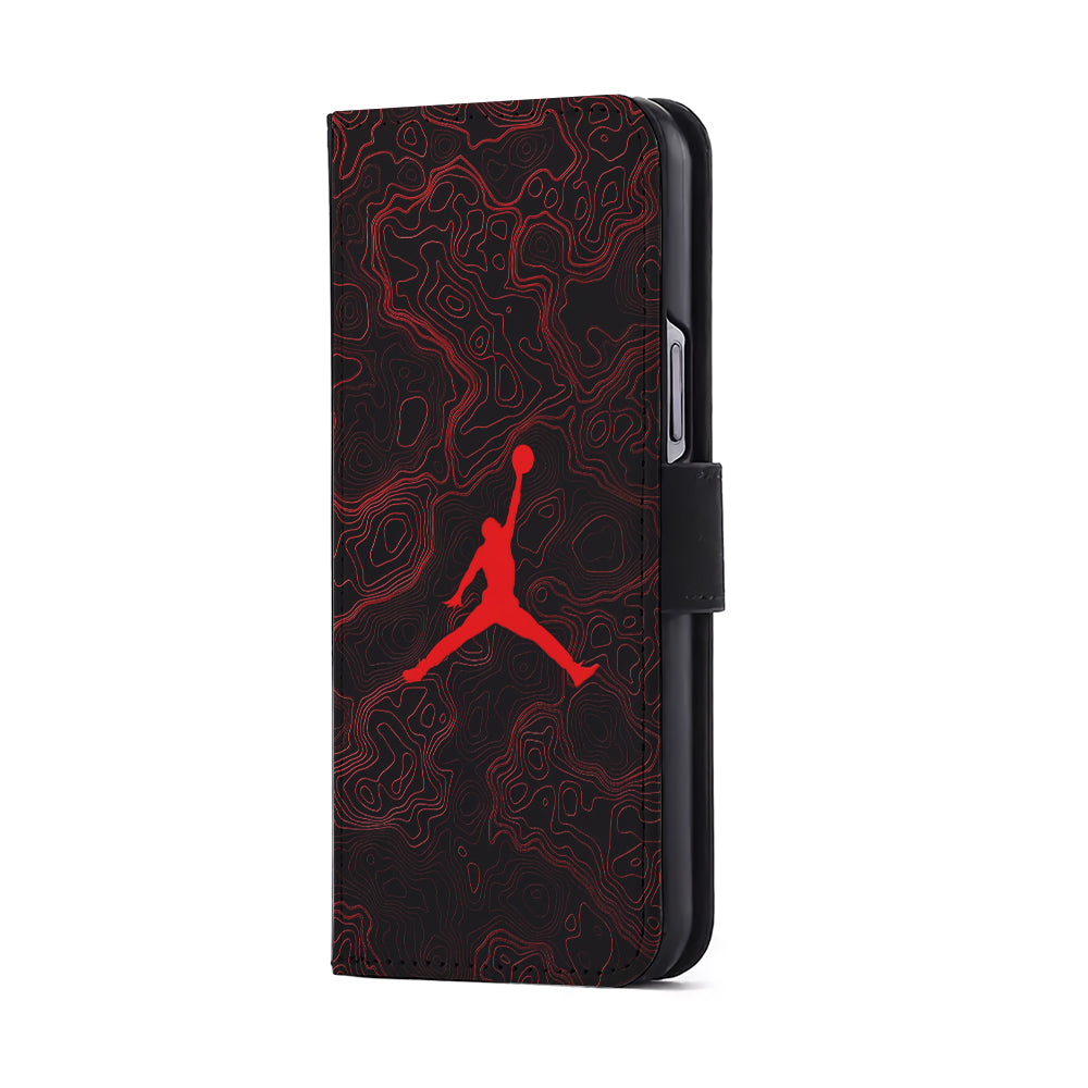 Air Jordan Logo Abstract Line Flip Wallet Phone Case