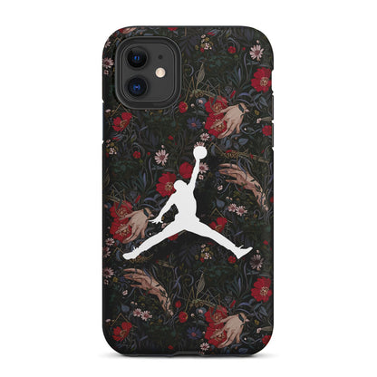 Air Jordan Logo Flower Art 2 in 1 Tough Phone Case