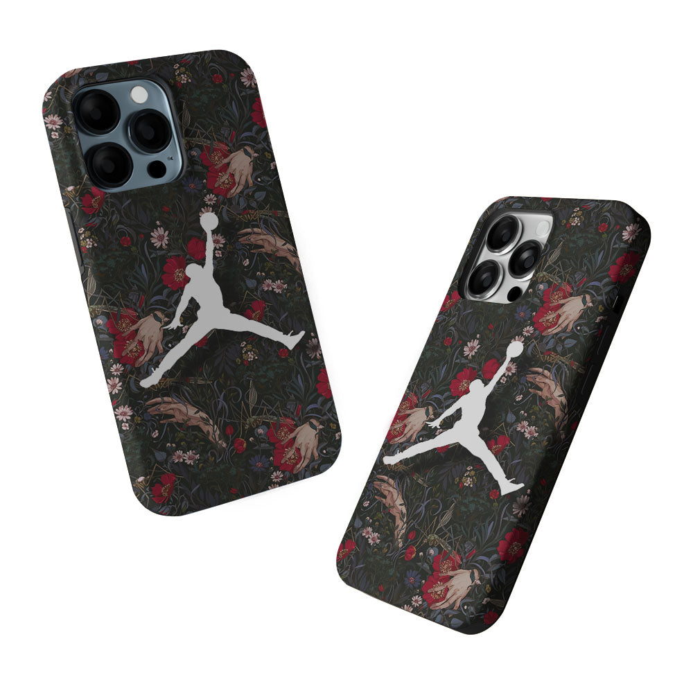 Air Jordan Logo Flower Art 2 in 1 Tough Phone Case