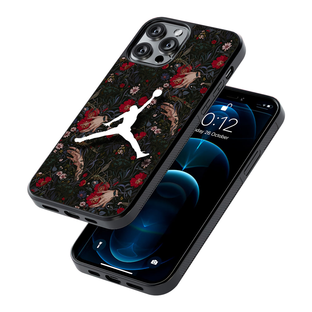 Air Jordan Logo Flower Art 2D Rubber Phone Case