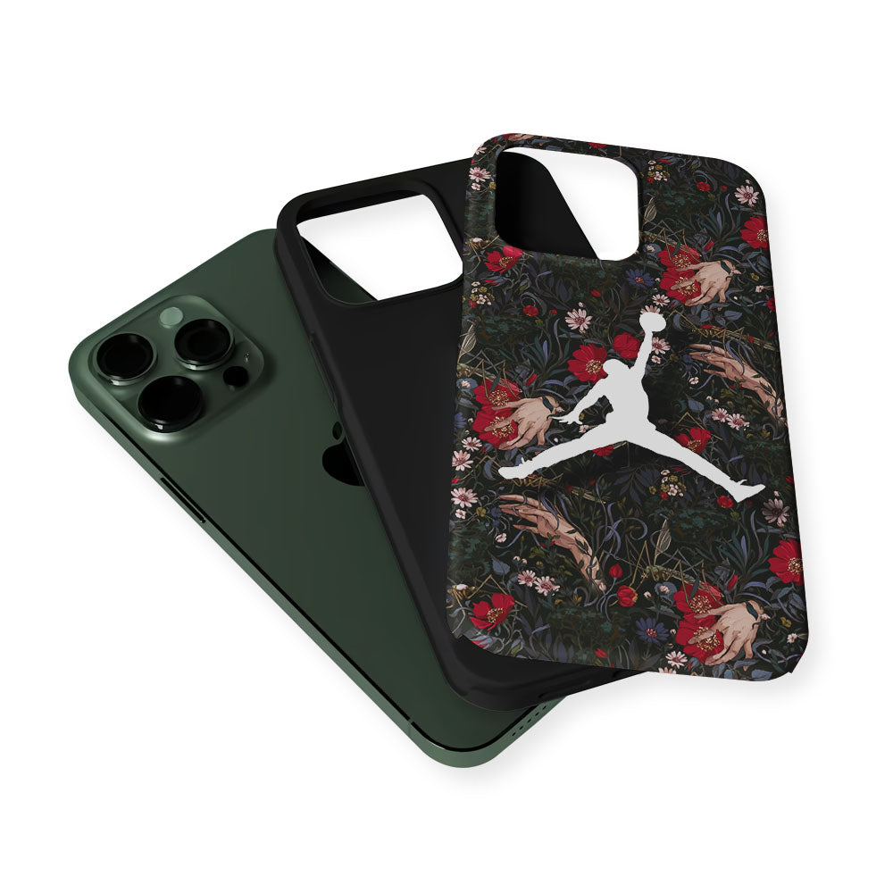 Air Jordan Logo Flower Art 2 in 1 Tough Phone Case