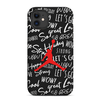 Air Jordan Logo Handwriting 2 in 1 Tough Phone Case