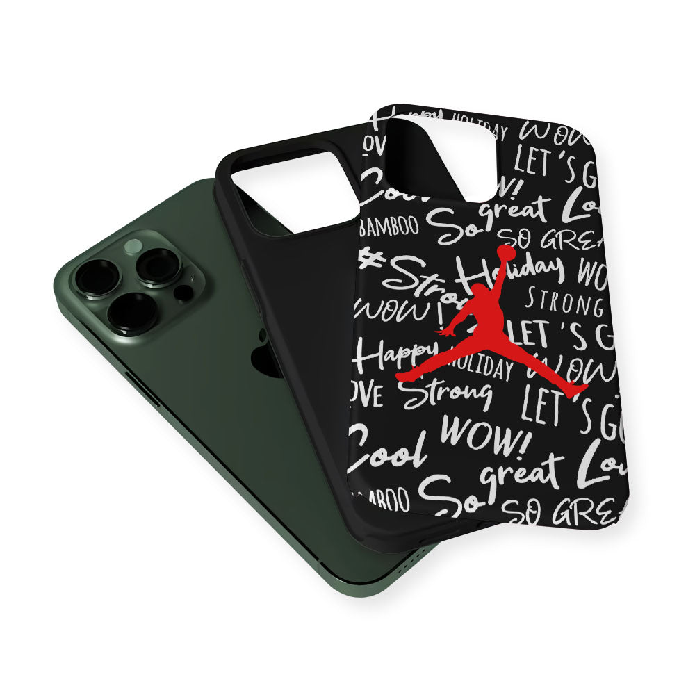 Air Jordan Logo Handwriting 2 in 1 Tough Phone Case