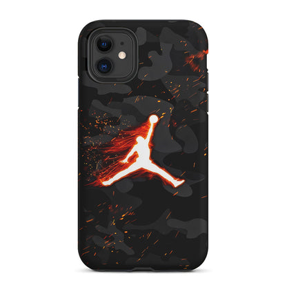 Air Jordan Logo On Fire 2 in 1 Tough Phone Case