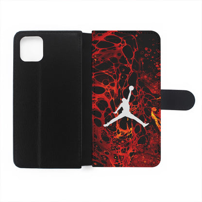 Air Jordan Logo Red Liquid Flip Wallet Phone Case