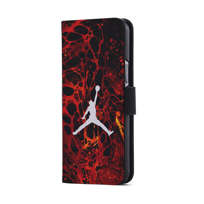 Air Jordan Logo Red Liquid Flip Wallet Phone Case