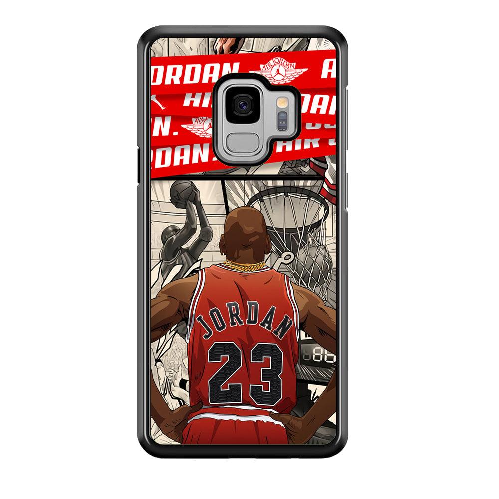 Air Jordan Looking at Victory Samsung Galaxy S9 Case-Rubber Black (2D Case)-Oxvistore