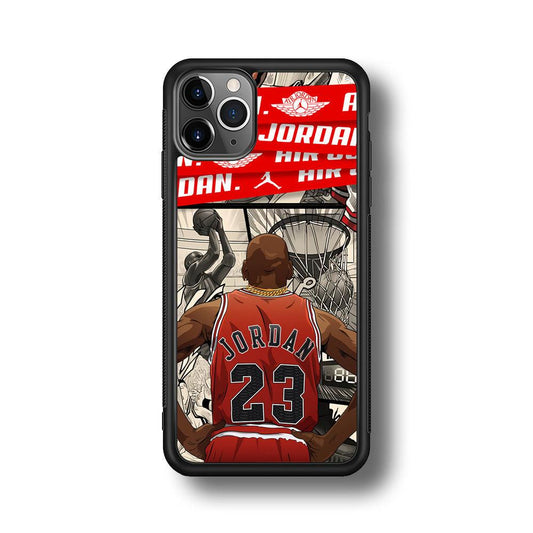 Air Jordan Looking at Victory iPhone 11 Pro Max Case-Rubber Black (2D Case)-Oxvistore