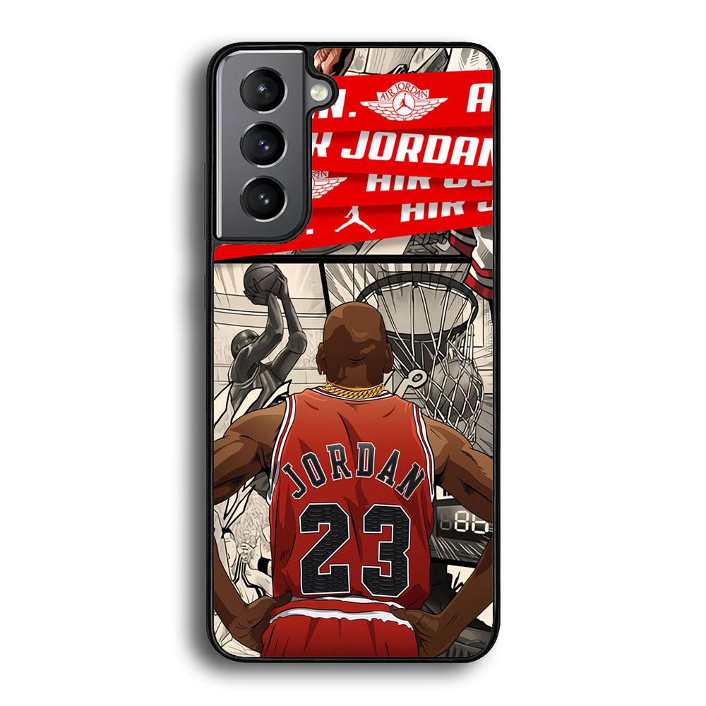 Air Jordan Looking at Victory Samsung Galaxy S22 Case-Rubber Black (2D Case)-Oxvistore