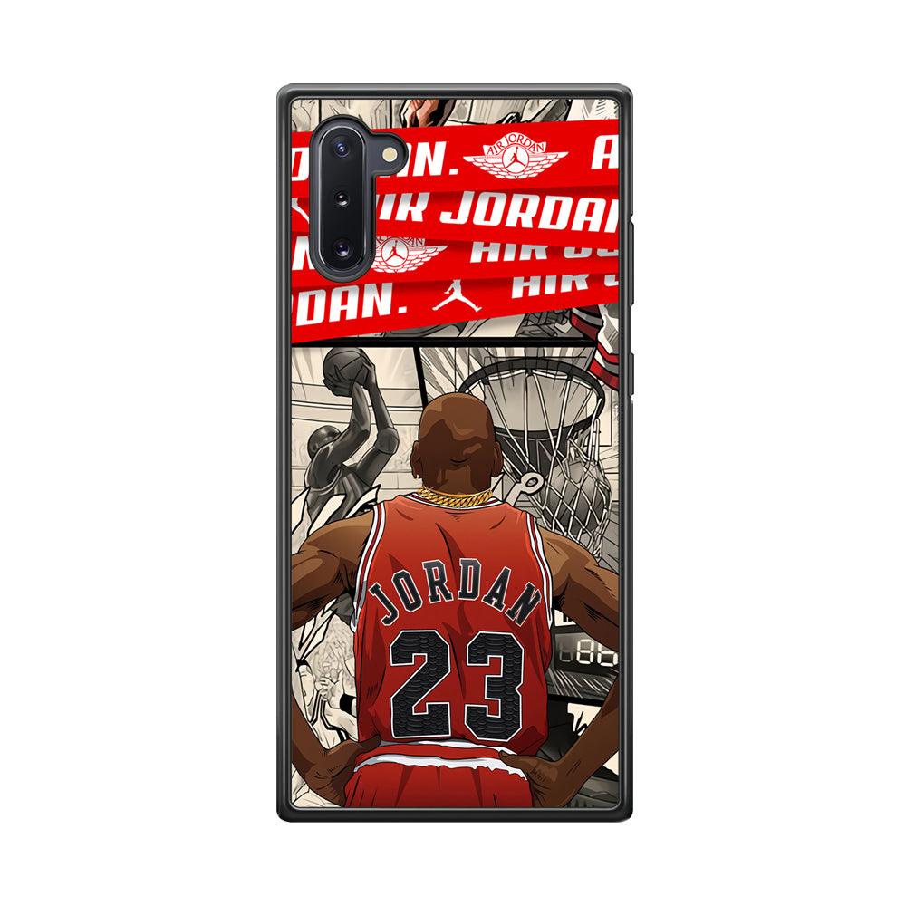 Air Jordan Looking at Victory Samsung Galaxy Note 10 Case-Rubber Black (2D Case)-Oxvistore