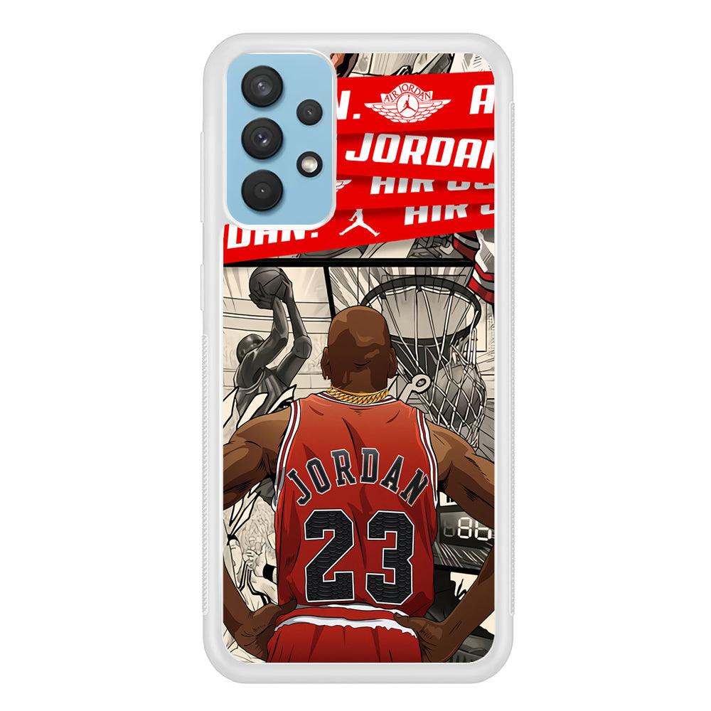 Air Jordan Looking at Victory Samsung Galaxy A32 Case-Oxvistore